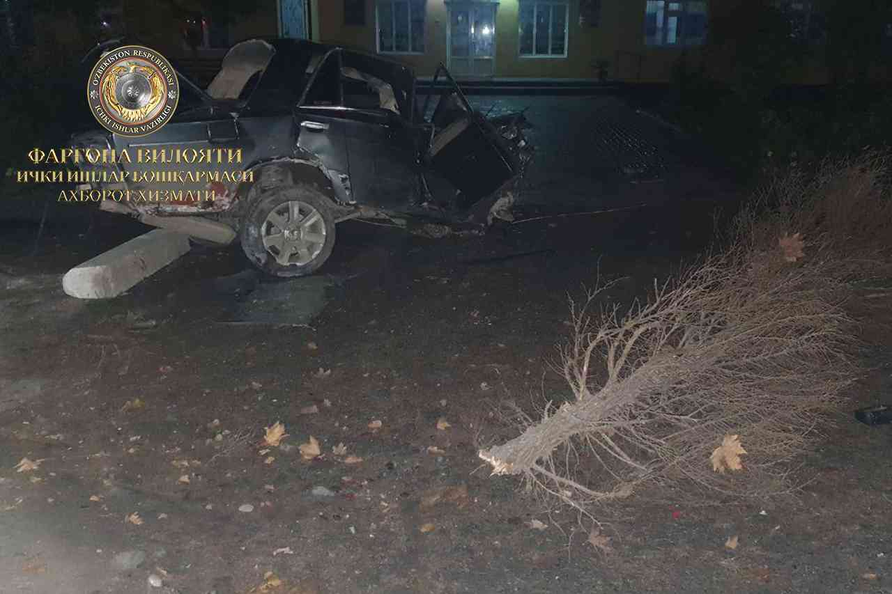 В Учкуприкском районе несовершеннолетний водитель «ВАЗ – 2106» скончался в результате удар…