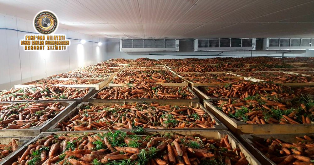 Установлено лицо, укравшее морковную продукцию на сумму 23.865.000 сумов со склада хранени…
