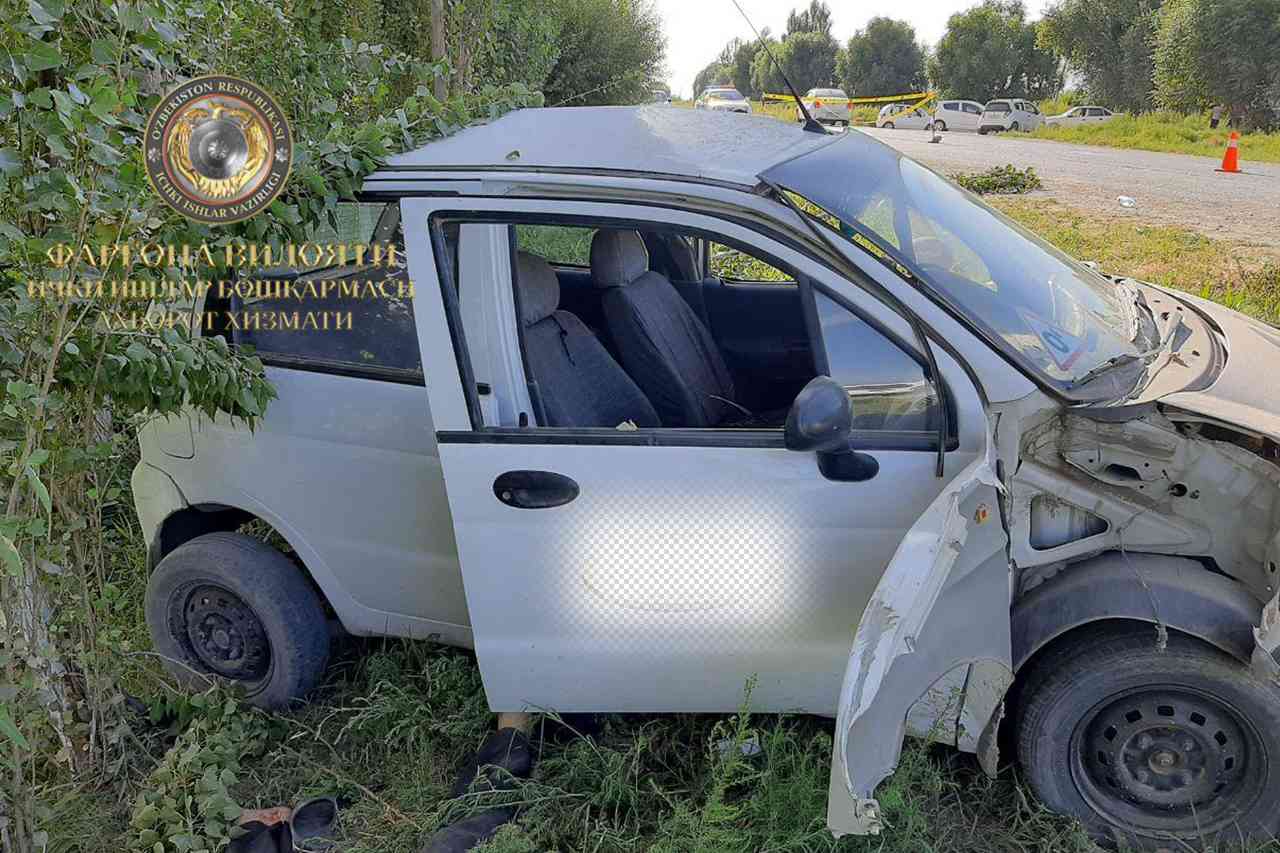 Риштон туманида “Matiz” автомашинаси билан дарахтга урилган ҳайдовчи вафот этди